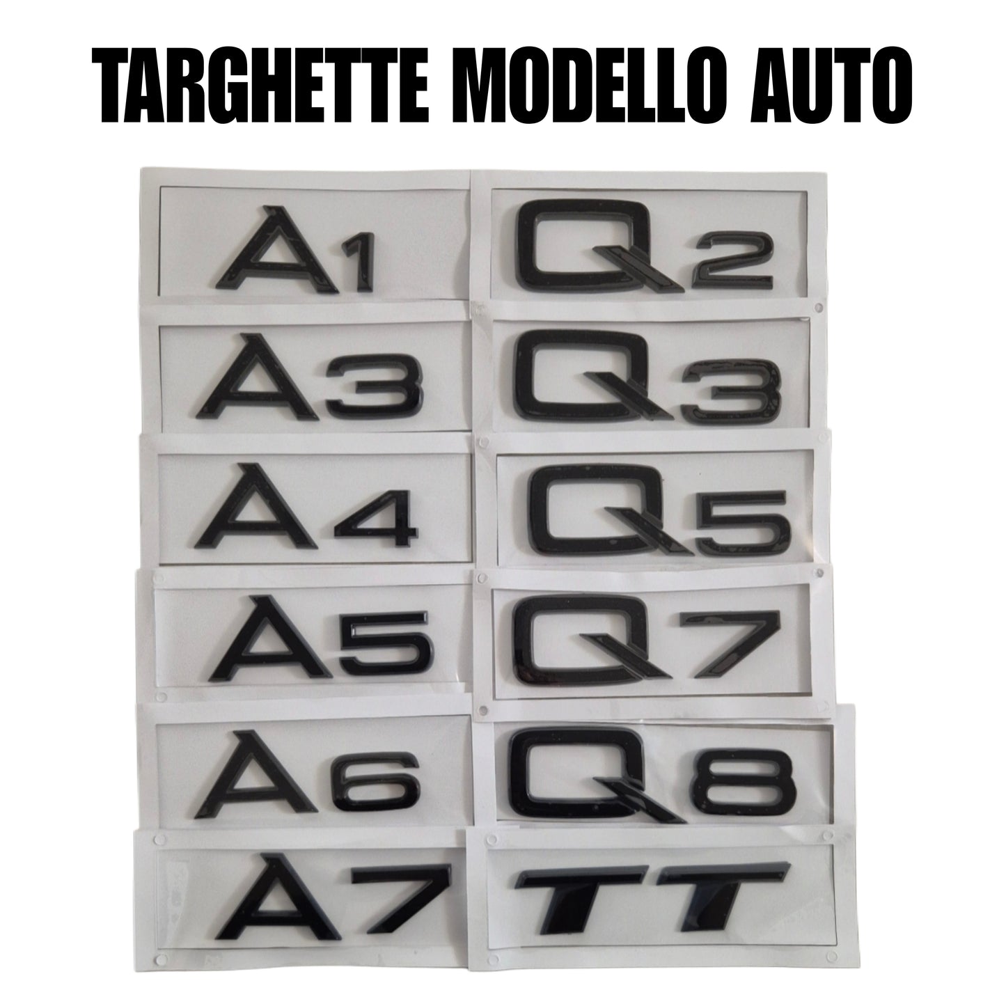 Targhette modello auto Audi - NERO LUCIDO