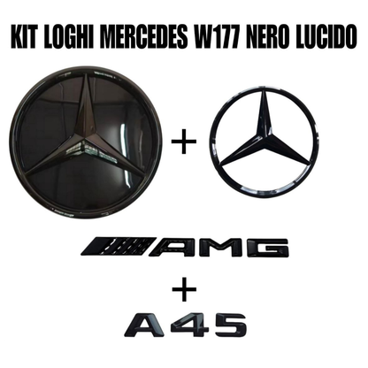 Kit loghi COMPLETO - Mercedes Classe A W177 - Anteriore + Posteriore + AMG + A45