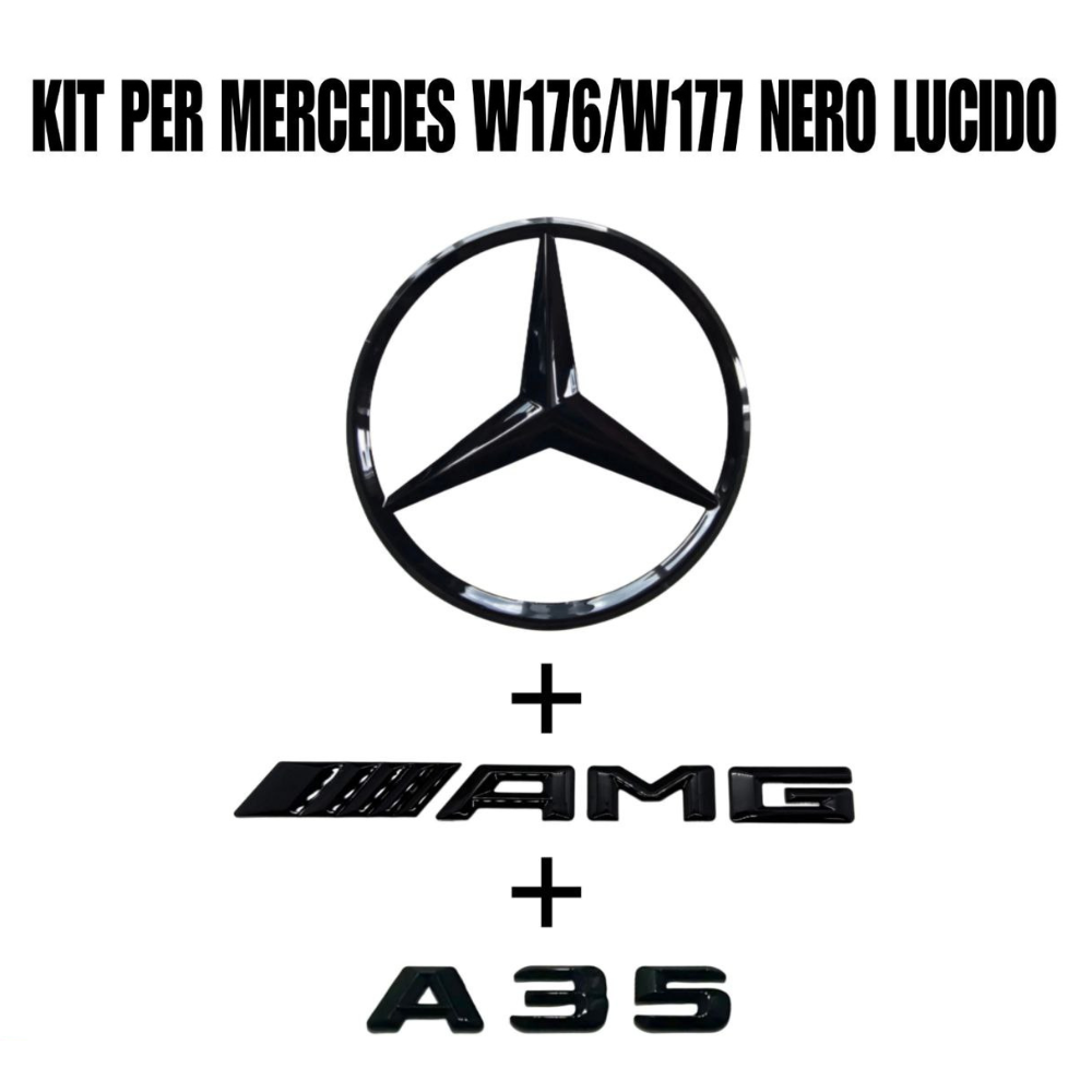 Kit LOGHI MERCEDES Classe A W177/W176 - AMG + A35 + Logo posteriore