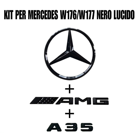 Kit LOGHI MERCEDES Classe A W177/W176 - AMG + A35 + Logo posteriore