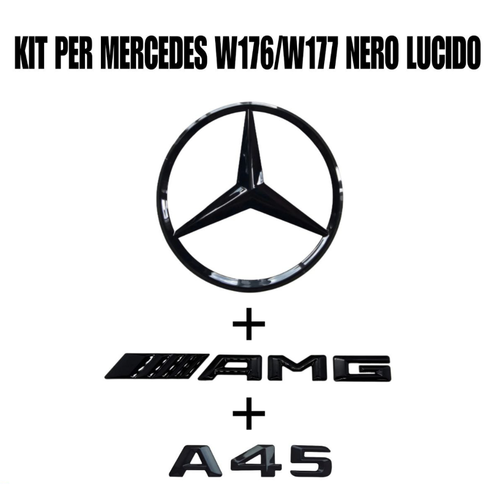 Kit LOGHI MERCEDES Classe A W177/W176 - AMG + A45 + Logo posteriore