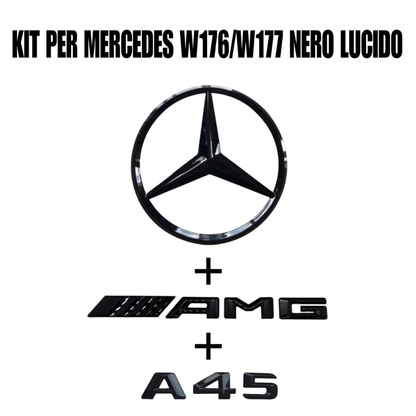 Kit LOGHI MERCEDES Classe A W177/W176 - AMG + A45 + Logo posteriore