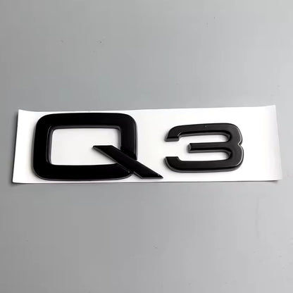 KIT completo LOGHI AUDI Q3 - Nero lucido - Fregi anteriore posteriore targhetta Q3